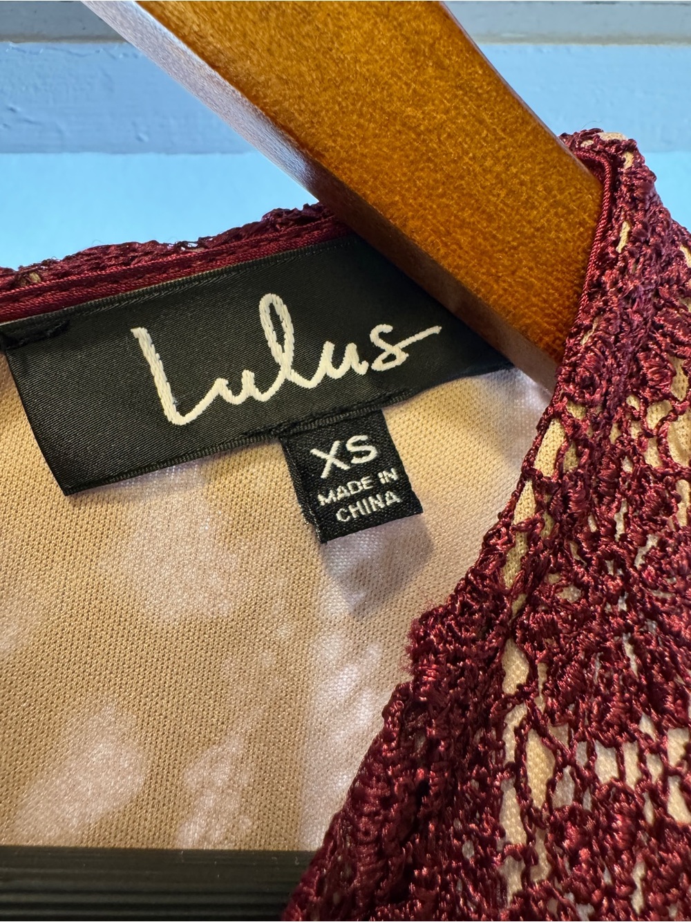 Womens Lulu's Forever and Always Burgundy Lace Maxi Dress XS - Picture 9 of 10